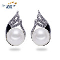 Traditional Natural Freshwater Pearl Earring 9mm AAA Button Real Pearl Earrings